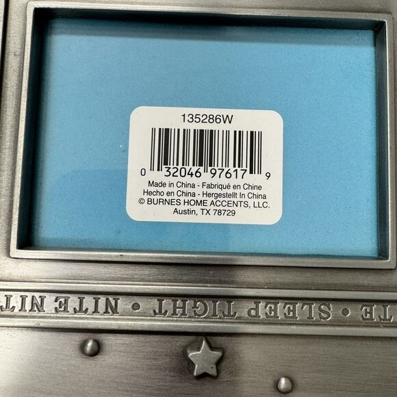 Home Trends Heirloom Picture Frame Baby Duckie Holds 3 Photos Sleep Tight Pewter - Picture 5 of 8